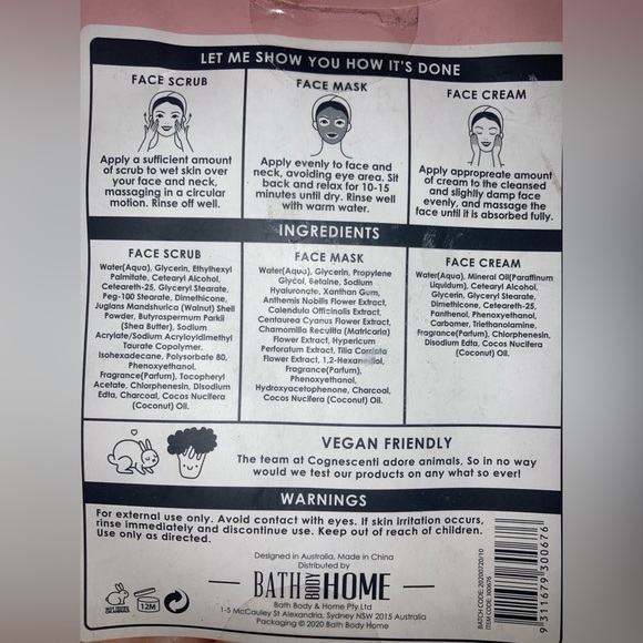 Taylor & Finch Australia 6 Piece Skincare Set Face Masks Face Scrubs Face Cream - Picture 3 of 3